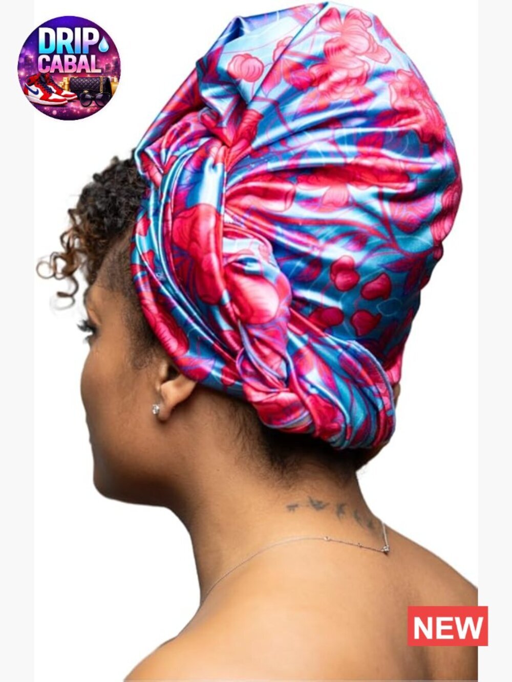 Satin Headwrap, Large, 23x70 inches, Adjustable Elastic